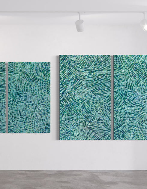 White Scales Diptych | Framed Giclee Print on Canvas